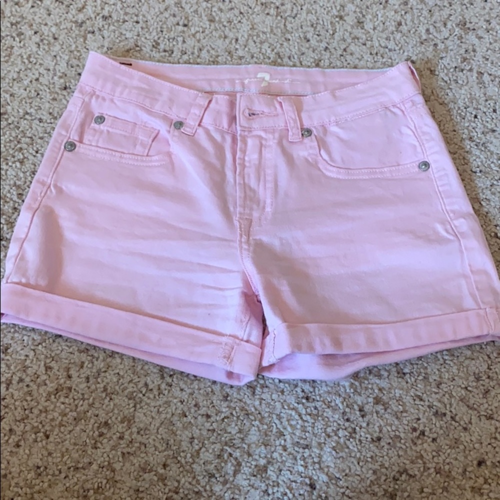 Pink 7 Jean Shorts